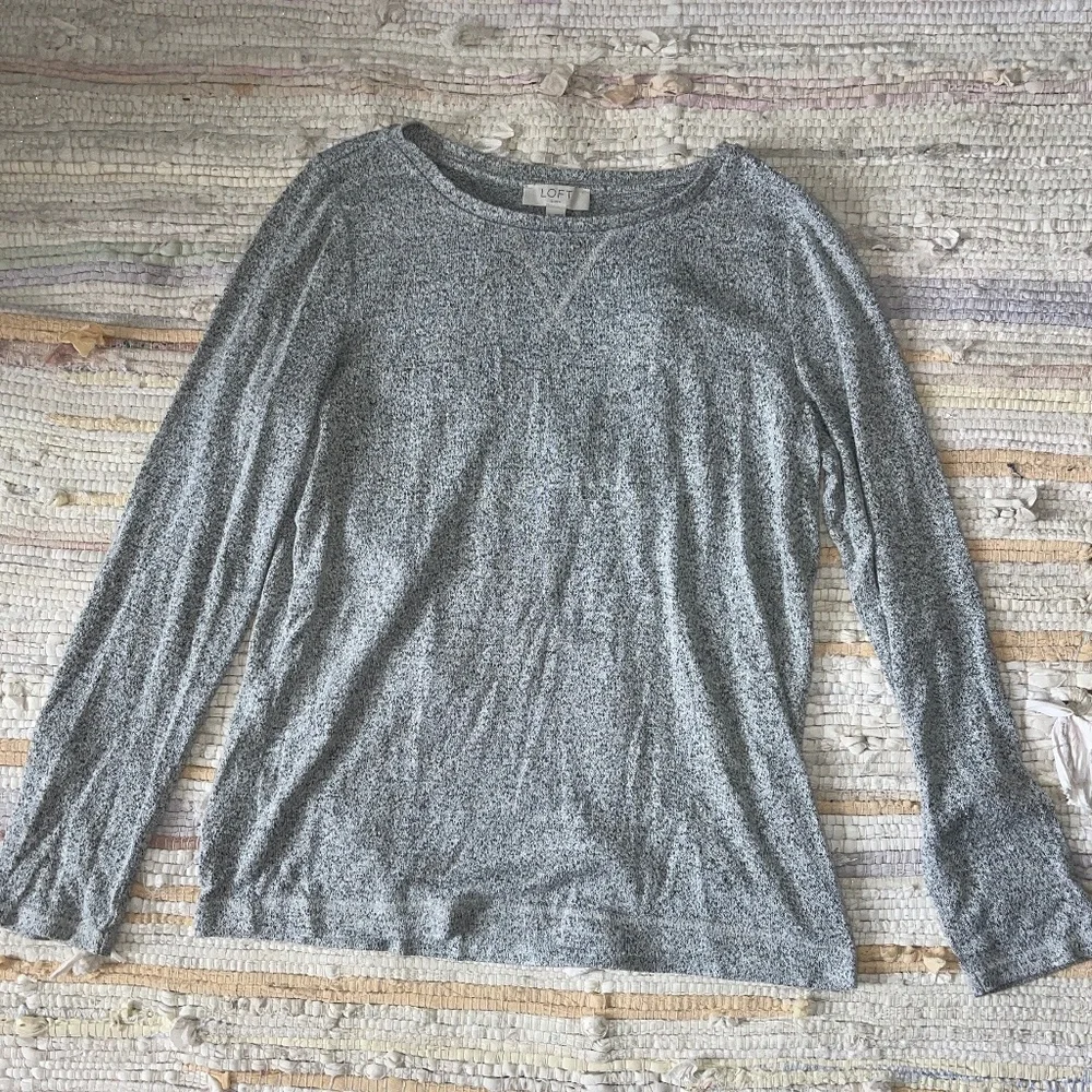 LOFT Sleep Heather Gray Long Sleeve / Pants Pajama Set Size Small - Picture 6 of 8